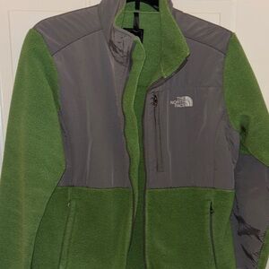 The North Face Olive and Charcoal Fleece Jacket